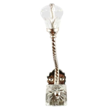 Clear Glass Square Cut Brass Hook